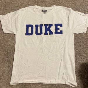 duke university white champion/amazon tee